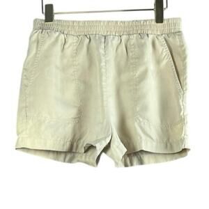 BCBGMAXAZRIA Noah Khaki Lyocell Shorts Small Relaxed Minimal Summer Fit